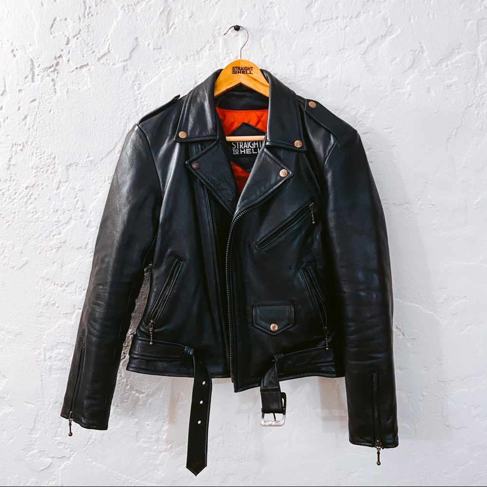 Straight to hell lady’s commando leather jacket M